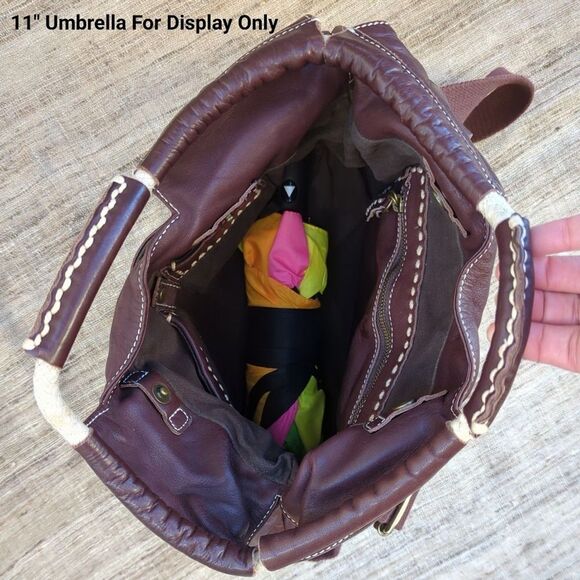 Anthropologie 49 Square Miles Brown Leather Messenger Bag Hobo Satchel Purse EUC - Picture 7 of 12